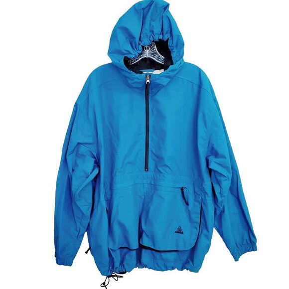 Vintage Nike ACG Windbreaker1/2 Zip Jacket Boys size Youth XL 16-18 Teal Blue